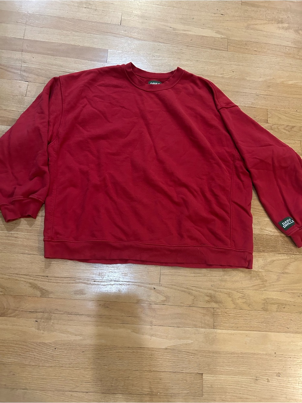Daily Drills UNISEX OVERSIZED CREW, Sunbleached Vintage Red